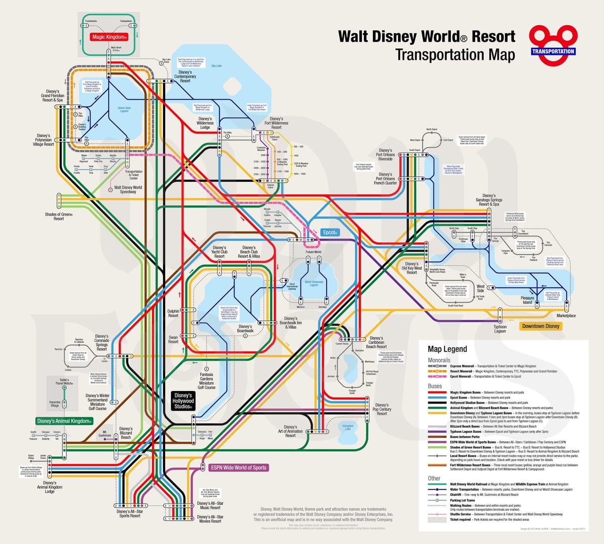 Walt Disney World monorail mapa
