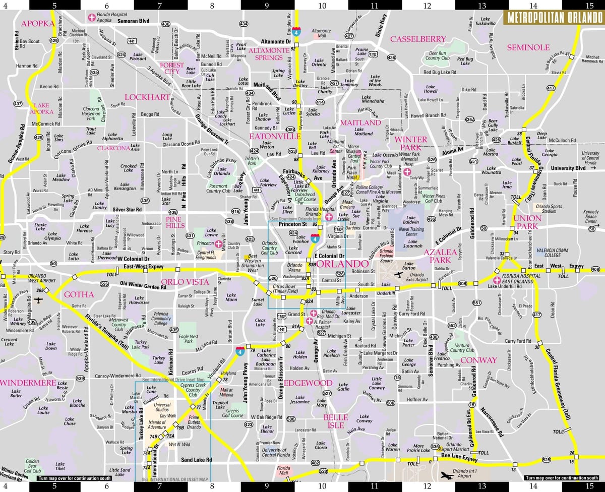 mapa de Orlando, Florida zona