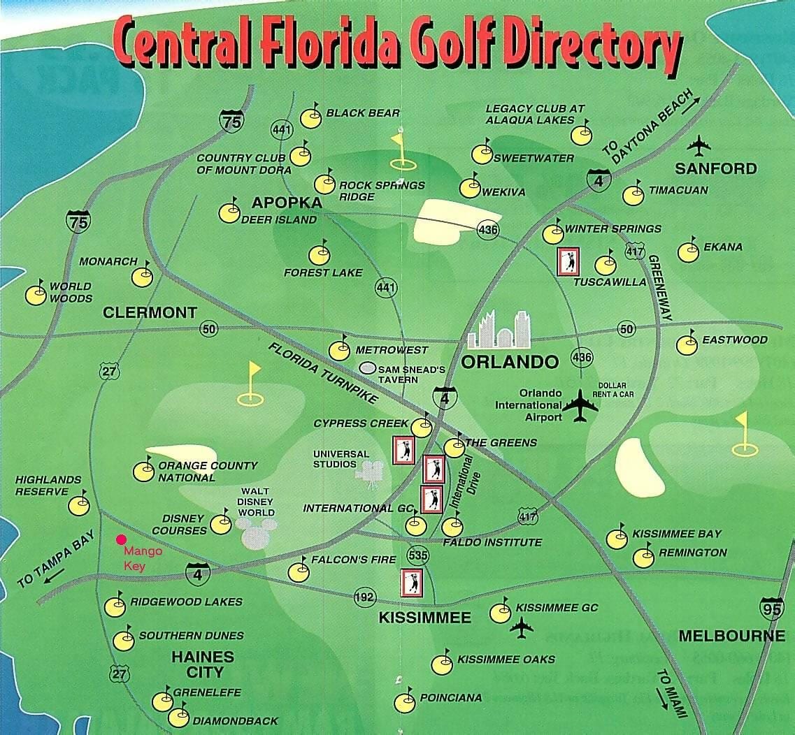 mapa de Orlando camps de golf