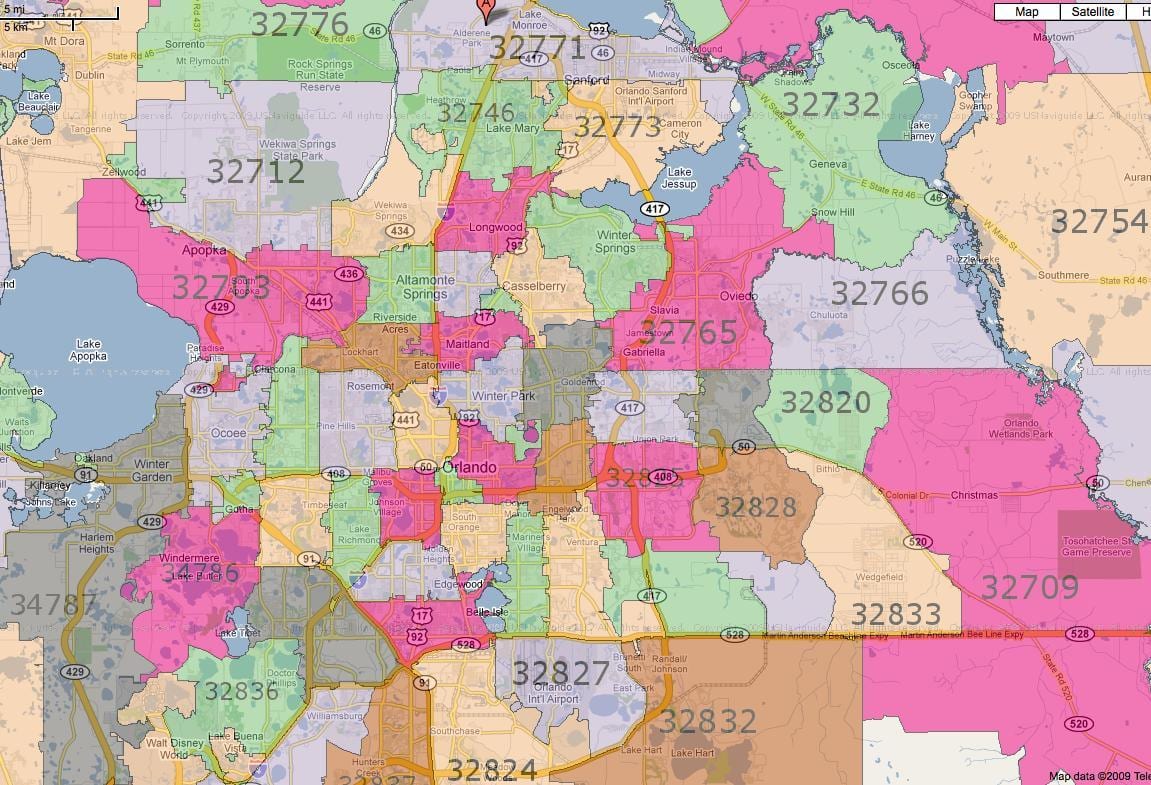 codi postal mapa Orlando