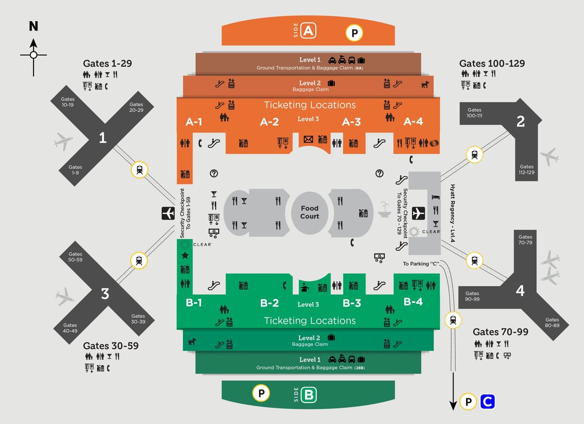 mapa de Orlando international airport
