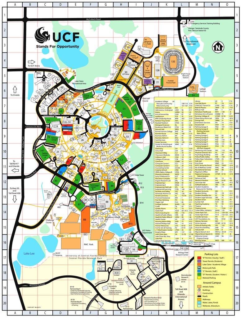 mapa de la universitat de Florida central
