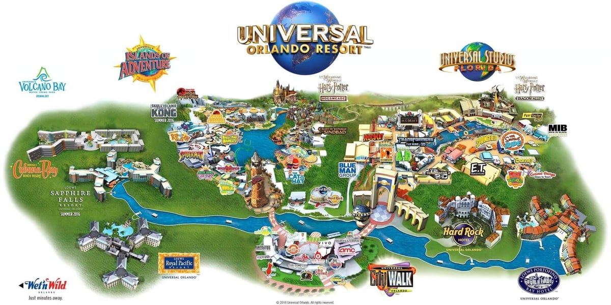 Universal Studios Orlando mapa