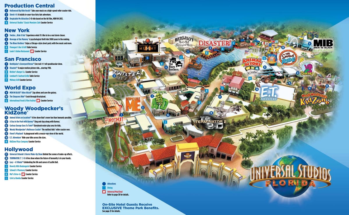 Universal Orlando parc mapa