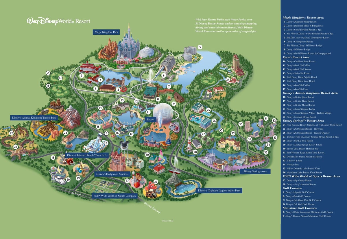 mapa de WDW